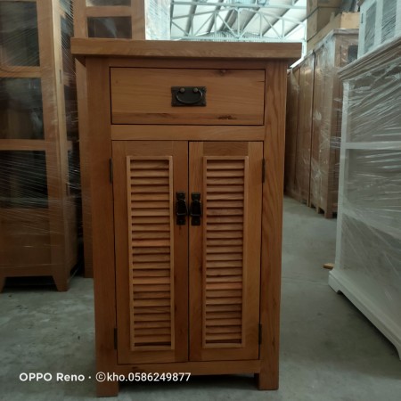 Rustic Oak : Tủ Giày Gỗ Sồi Lá Sách - W60cm 